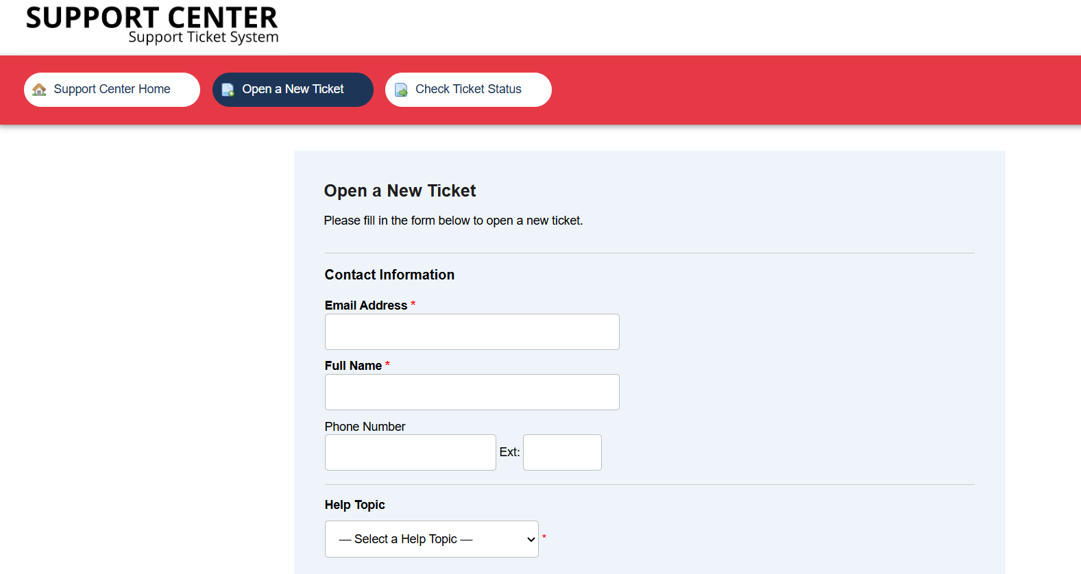 osTicket customer portal new ticket form responsive theme